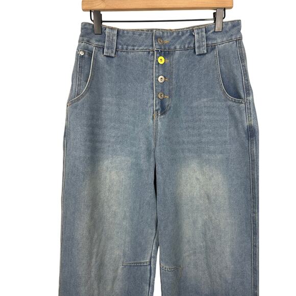 Vivienne Westwood High Rise Wide Leg Button Fly Jeans Sz Large - Picture 5 of 11